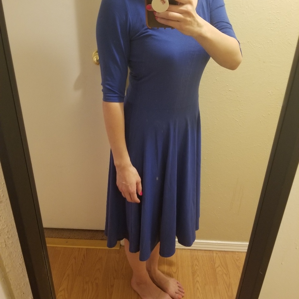 Lularoe Nicole Dress, blue (medium)